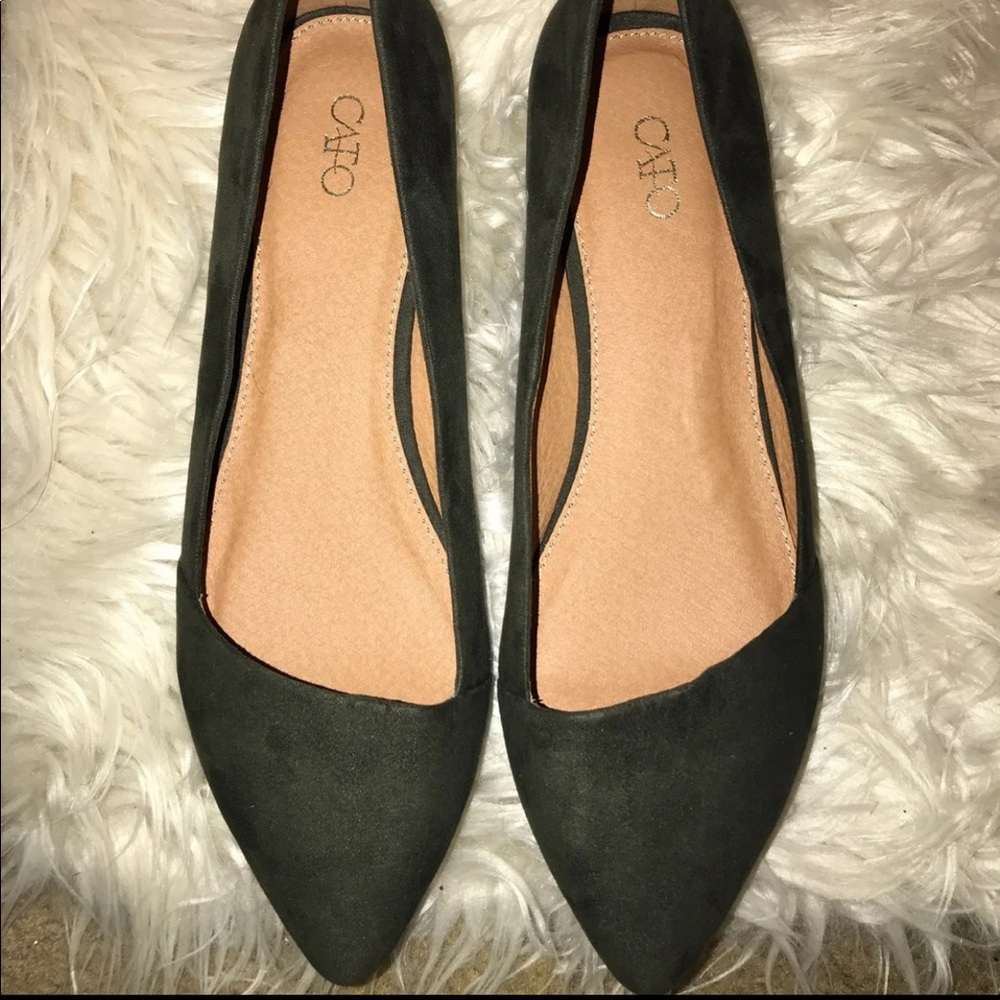 Olive green flats